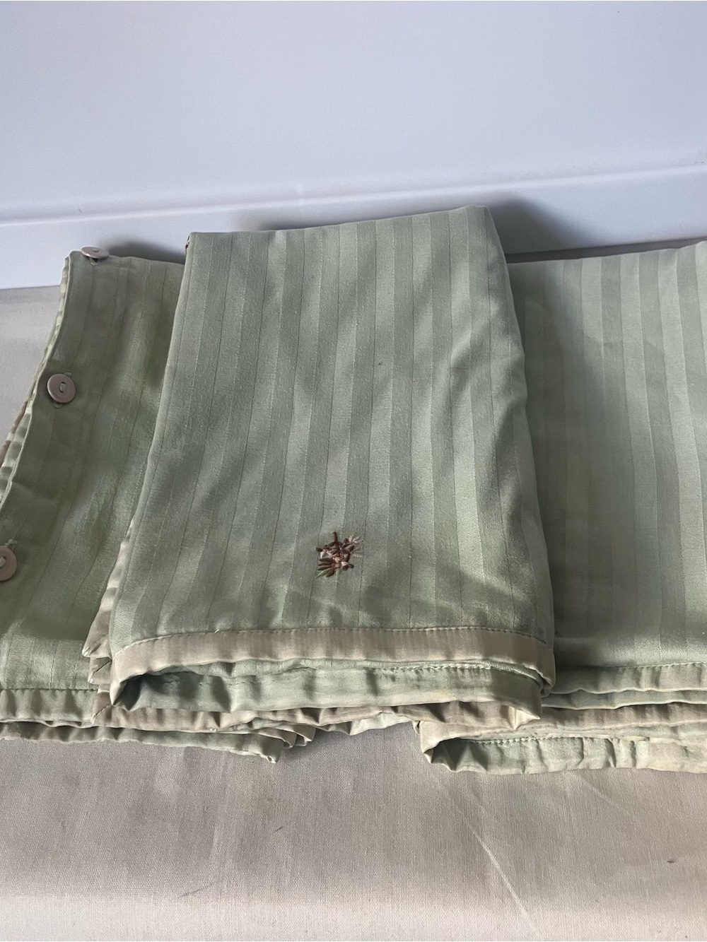 Ralph Lauren Lot 3 Vintage Green Standard Pillowcases.